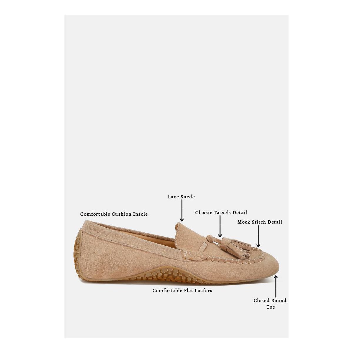 Женские туфли Rag & Co Womens Kipstar Suede Round Toe Tassel s Loafers 6 — фото 6