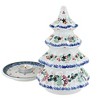 Blue Rose Polish Pottery 602 Ceramika Artystyczna Large Christmas Tree Luminary - 2 of 2