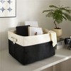 Attop Canvas Storage Baskets with Handles Organizing Blankets Toys Stylish Yin Yang Design Practical Home Decor 13x15 Inches - 2 of 4