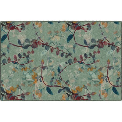 3'3"x5' Rectangle Indoor and Outdoor Floral Nylon Accent Rug Green - Brumlow Mills