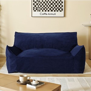 Christopher Knight Home Jeremy Modern 2-Seater Velvet Bean Bag Chair with Armrests - 1 of 4