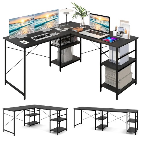 60-Inch Extra Deep Storage Adjustable Height Table With Center Shelf