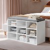 Shoe Bench with Cushion, Storage Bench with Padded Seat, Entryway Bench with 9 Compartments, for Bedroom, 11.9 x 30.9 x 18.9 Inches - 2 of 4