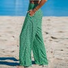 Women's Ditsy Floral Smocked Waist Wide Leg Pants - Cupshe - image 2 of 4