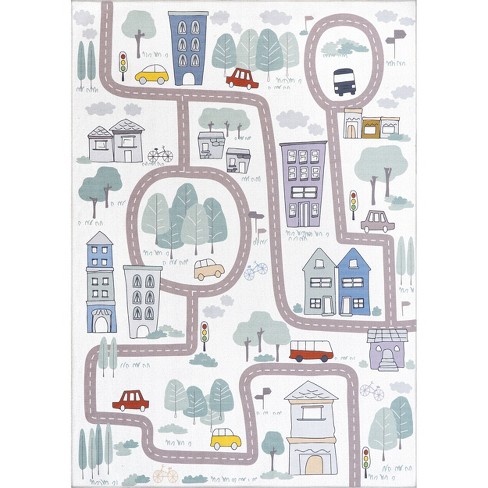 Nuloom Chalea Town Graphic 5x8 Machine Washable Indoor Area Rug For ...