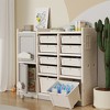 Multilayer Storage Organizer Children Floor Shelf Building Blocks Toy Picture Book Clutter Storage Cabinet Organizer For Bedroom Playroom White - image 3 of 4