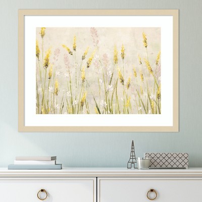 Emma Coghlan Yellow and Green Floral Wood Framed Wall Art Print