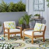 Christopher Knight Home Parma Outdoor Acacia Wood Club Chairs with Water-Resistant Cushions (Set of 2) - 2 of 4