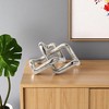 HomeRoots 7" Silver Aluminum Geometric Knot Tabletop Sculpture - 2 of 4