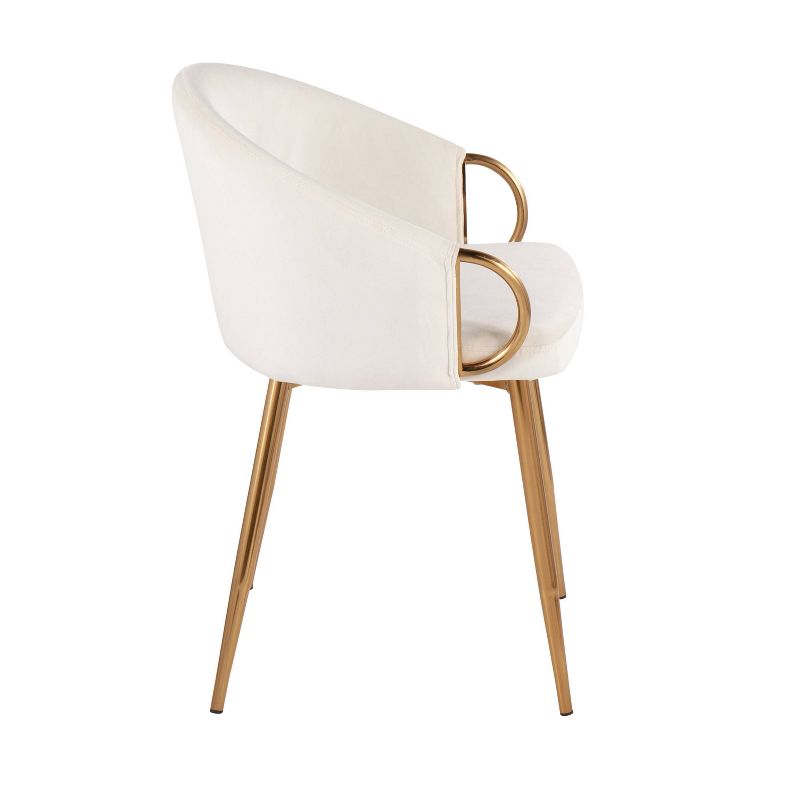Set of 2 Claire Dining Chairs Gold/Cream - LumiSource, 3 of 10
