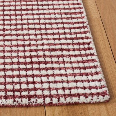 Abstract Hand Tufted Wool Checkered Rug