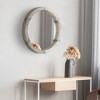 FONTOI Farmhouse Wall Mirror Decorative Round Accent Mirror with Wooden Frame for Living Room Bedroom or Entryway, Natural Wood, 30.8"*30.8"*2" - 3 of 4