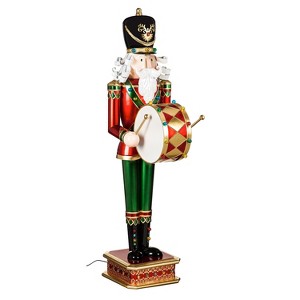 Evergreen 52"H Nutcracker Playing Drum w/Moving Hands and LED Lights - 1 of 4