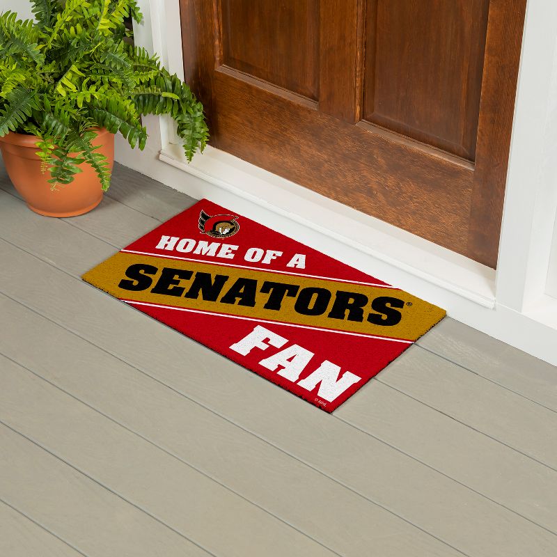 Evergreen Home of a Fan Ottawa Senators 28" x 16" Woven PVC Indoor Outdoor Doormat, 4 of 7