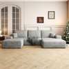 Whisen Convertible Sleeper Sofa Bed, Plush Corduroy Fabric, Back Support with Pillow - 2 of 4