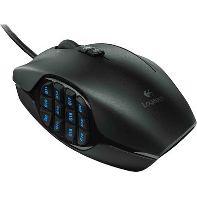 Logitech G600 MMO Gaming Mouse - Laser - Cable - Black - USB - 8200 dpi - Tilt Wheel - 20 Button(s)