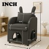 Pet Armchair with Bunny Ear Backrest, Triple-Entry Hideaway for Cats & Small Dogs, Modern Fabric Chair for Living Room-3irtyhousy - 4 of 4