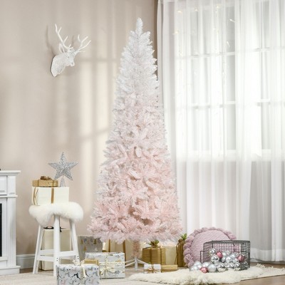 NicBex 6ft Artificial Pencil Christmas Tree Slim Tree with 406 Branch Tips and Steel Stand for Decoration, Pink
