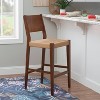 Set of 2 29" Clara Handwoven Seagrass Seat Barstools Brown Wood Finish - Powell - 4 of 4