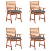 vidaXL Patio Dining Chairs 4 Pcs Outdoor Chair with Cushions - Solid Acacia Wood - Weather-Resistant for Garden/Terrace/Patio - 2 of 4
