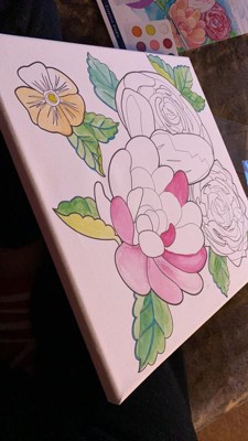 Faber-Castell Paint by Number Watercolor Bold Floral - Adult Paint by  Number Kit on Canvas - DIY Flower Painting