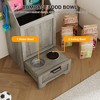 Large Dog Food Storage Cabinet with Flip Top - Pet Feeding Station & Organizer w/Transparent Lid, Side Hooks for Leashes - Multi-Functional Furniture - 4 of 4