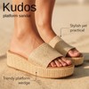 CUSHIONAIRE KUDOS Women’s Platform Sandals – Wedge Sandals for Women, Comfortable Slip-On Shoes, Dressy Summer Sandals with Cushioned Footbed - 3 of 4