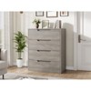 41.5" Tall Ash Grey Wooden Freestanding 4-Drawer Vertical Dresser ¨C Storage Cabinet & Closet Chest for Bedroom, Living Room, Hallway, Entryway - 4 of 4