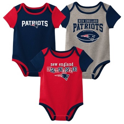Image of NFL New England Patriots Baby Boys' Newest Fan 3pk Bodysuit Set - 3-6M