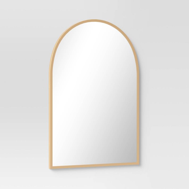 20&#34; x 30&#34; Arched Metal Wall Mirror Brass - Threshold&#8482;, 4 of 12