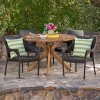Christopher Knight Home Natividad Outdoor Wicker and Acacia Wood 5 Piece Dining Set - 2 of 4