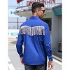Clearlove Men’s Western Slim Fit Denim Shirt with Long Sleeves, Fringe Detailing, and Rose Embroidery - 4 of 4