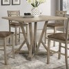 XIYUYEU Farmhouse Dining Table,Modern Kitchen Table with Solid Wood Tabletop for 4 Person,Brown - 4 of 4