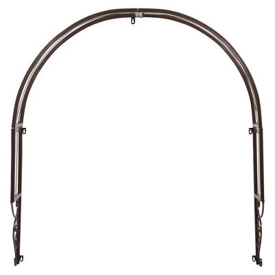 Chocolate Brown Metal Arched Garden Window Trellis