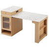 Homy Casa 59.5" Kitchen Island with Extendable Dining Table, Power Outlet and Storage Shelves - 2 of 4