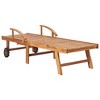 VidaXL Sun Lounger with Green Cushion Solid Teak Wood - 4 of 4