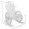 Wooden Rocking Chair, Adirondack Rocker Chair w/ Slatted Design and Oversized Back, for Porch, and Garden - 3 of 4