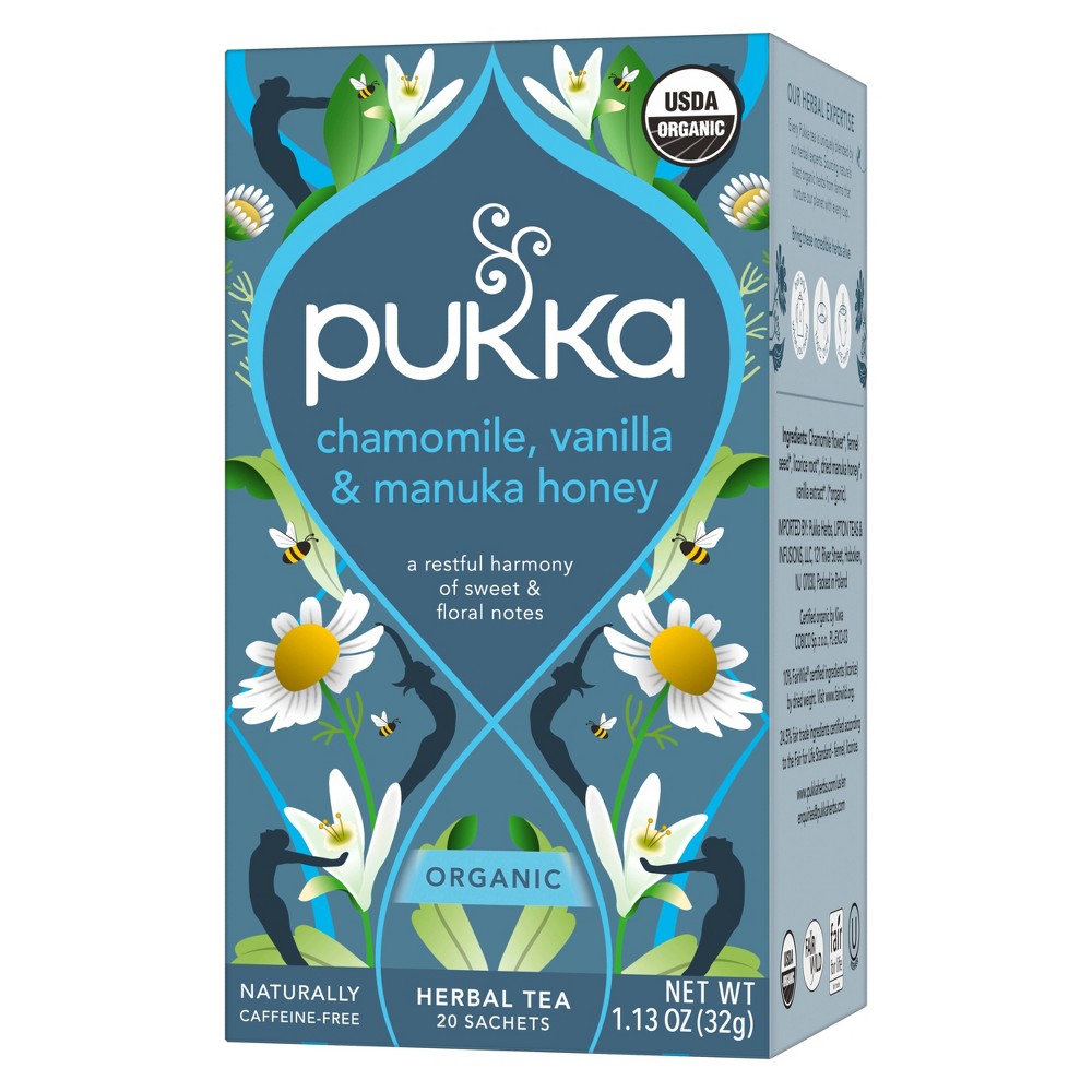 Pukka Chamomile, Vanilla & Manuka Honey Tea Bags - 20ct: Non-Caffeinated