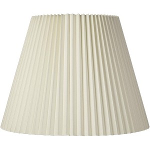 Springcrest Ivory Pleated Large Lamp Shade 11" Top x 19" Bottom x 14.25" High x 14.5" Slant (Spider) Replacement with Harp and Finial - 1 of 4