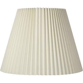 Springcrest Ivory Pleated Large Lamp Shade 11" Top x 19" Bottom x 14.25" High x 14.5" Slant (Spider) Replacement with Harp and Finial