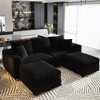 82.7'' Plush Corduroy U-Shaped Sectional Sofas with 2 Movable Ottomans, Deep Seat and Convertible Lounge Chair - 2 of 4