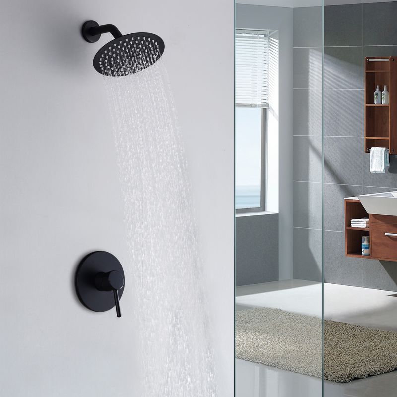 Sumerain Matte Black Shower Faucet Set Pressure Balance Cartridge, with Non-return Check Valves, 2 of 9