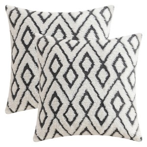 REGALWOVEN Geometric Soft Snowflake Fleece Throw Pillow Cover with Hidden Zippered for Sofa Living Room Chair Home Decor 2 Pcs - 1 of 4