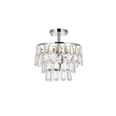 Elegant Lighting Mila 3 - Light Flush Mount in  Chrome