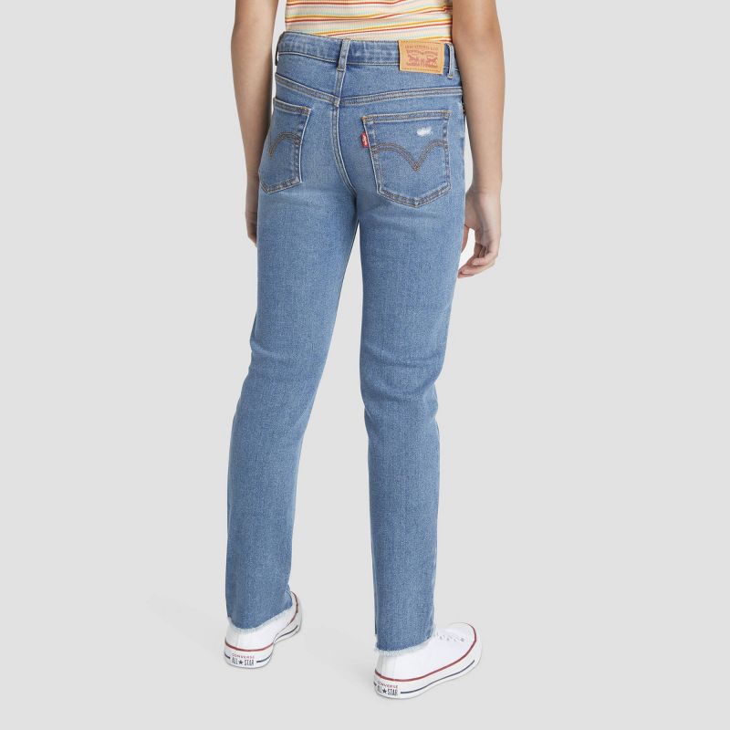 Levi's® Girls' High-Rise Straight Jeans - Medium Wash, 3 of 9