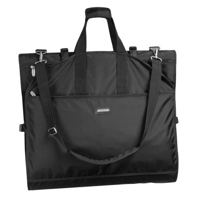 WallyBags 66" Premium Tri-Fold Carry On Destination Wedding Gown Travel Bag with multiple pockets and shoulder strap