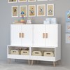 Modern Wooden Storage Cabinet, Multi-Functional Bookshelf with Doors & Open Shelf - 3 of 4