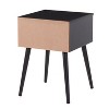 NicBex Mid-Century Side Table for Bedroom Modern Wooden Nightstand with Rattan Drawer - 4 of 4