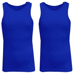 Galaxy By Harvic Men's Heavyweight Ribbed Tank Top-2 Pack - 1 of 4