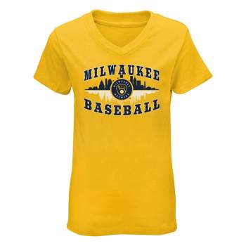 MLB Milwaukee Brewers Girls' V-Neck T-Shirt